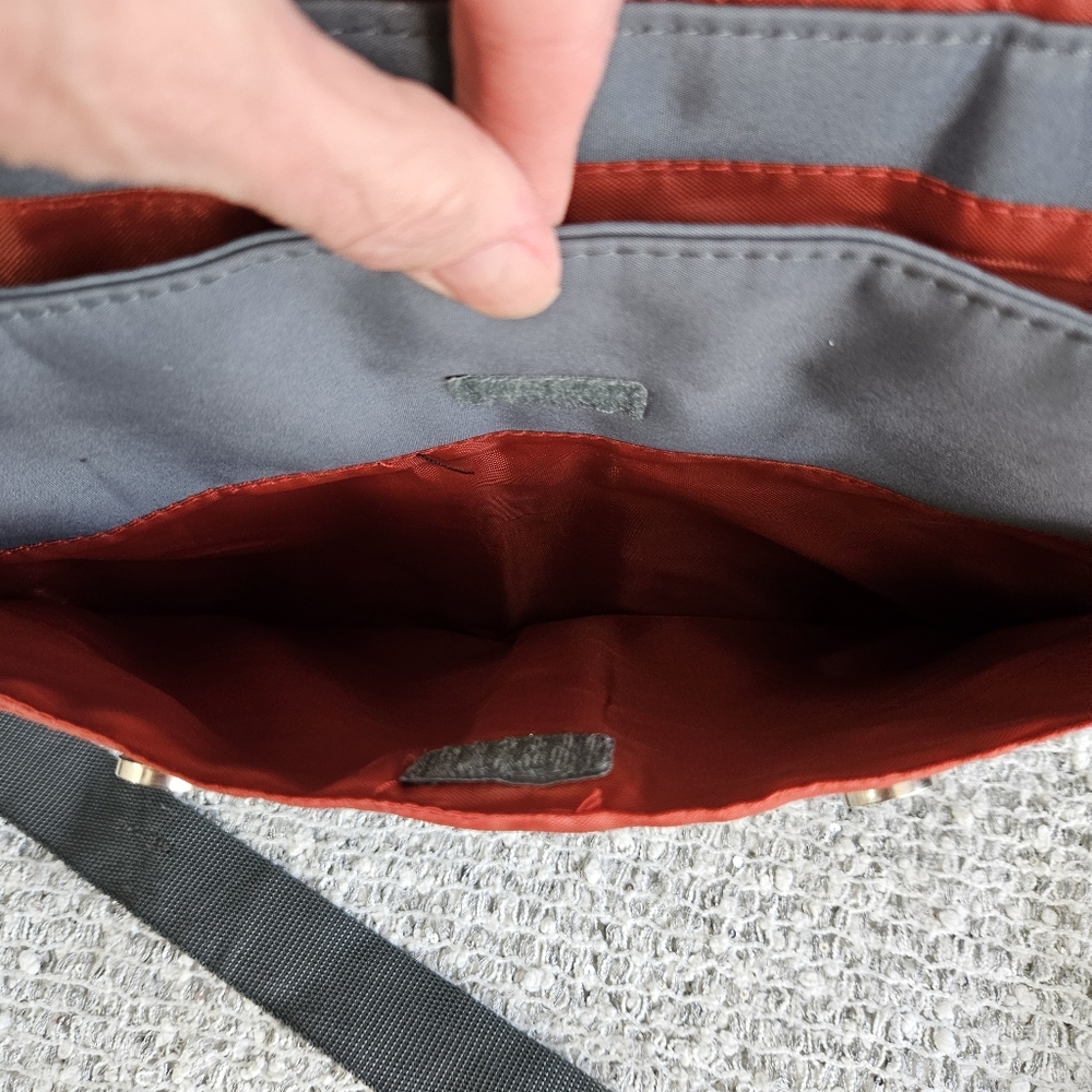 DISNEY Mickey Mouse Diaper Bag with Changing Mat, Adjustable Strap, Gray/Red - Picture 8 of 10